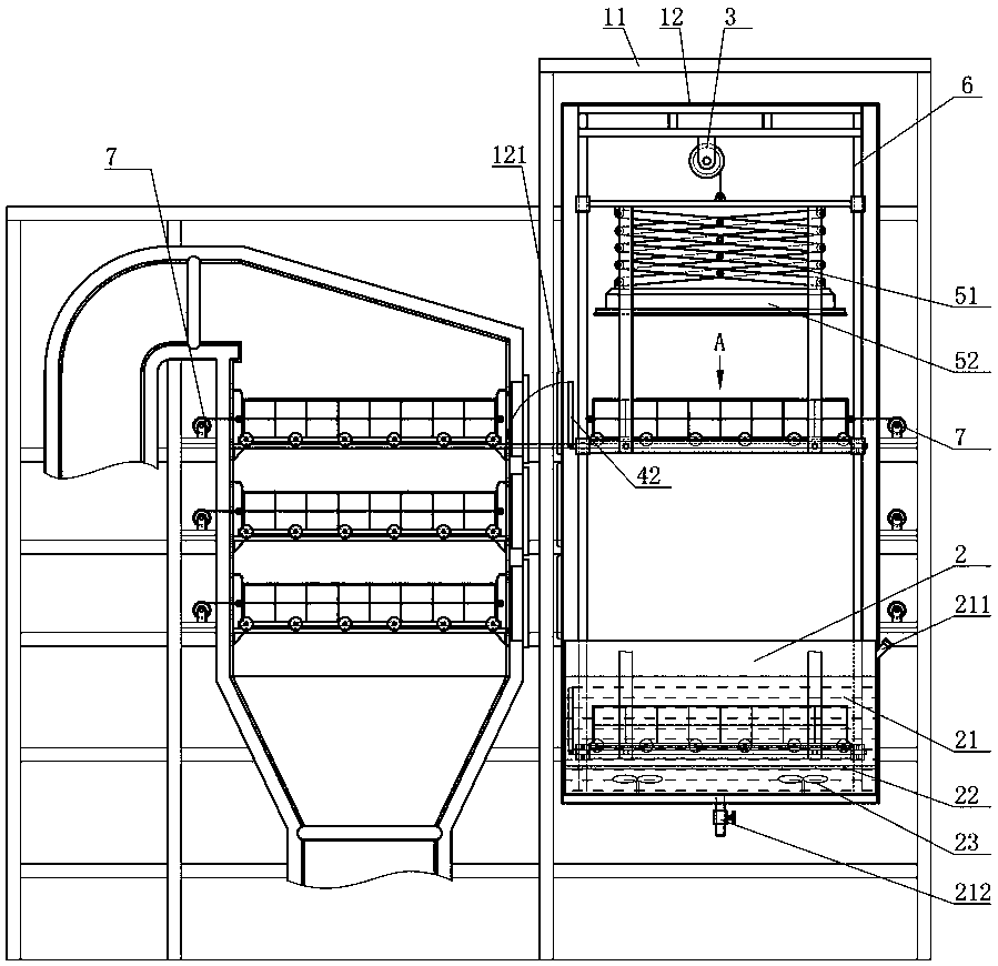 Lifting type on-site regeneration device for SCR (Selective Catalytic Reduction) catalyst