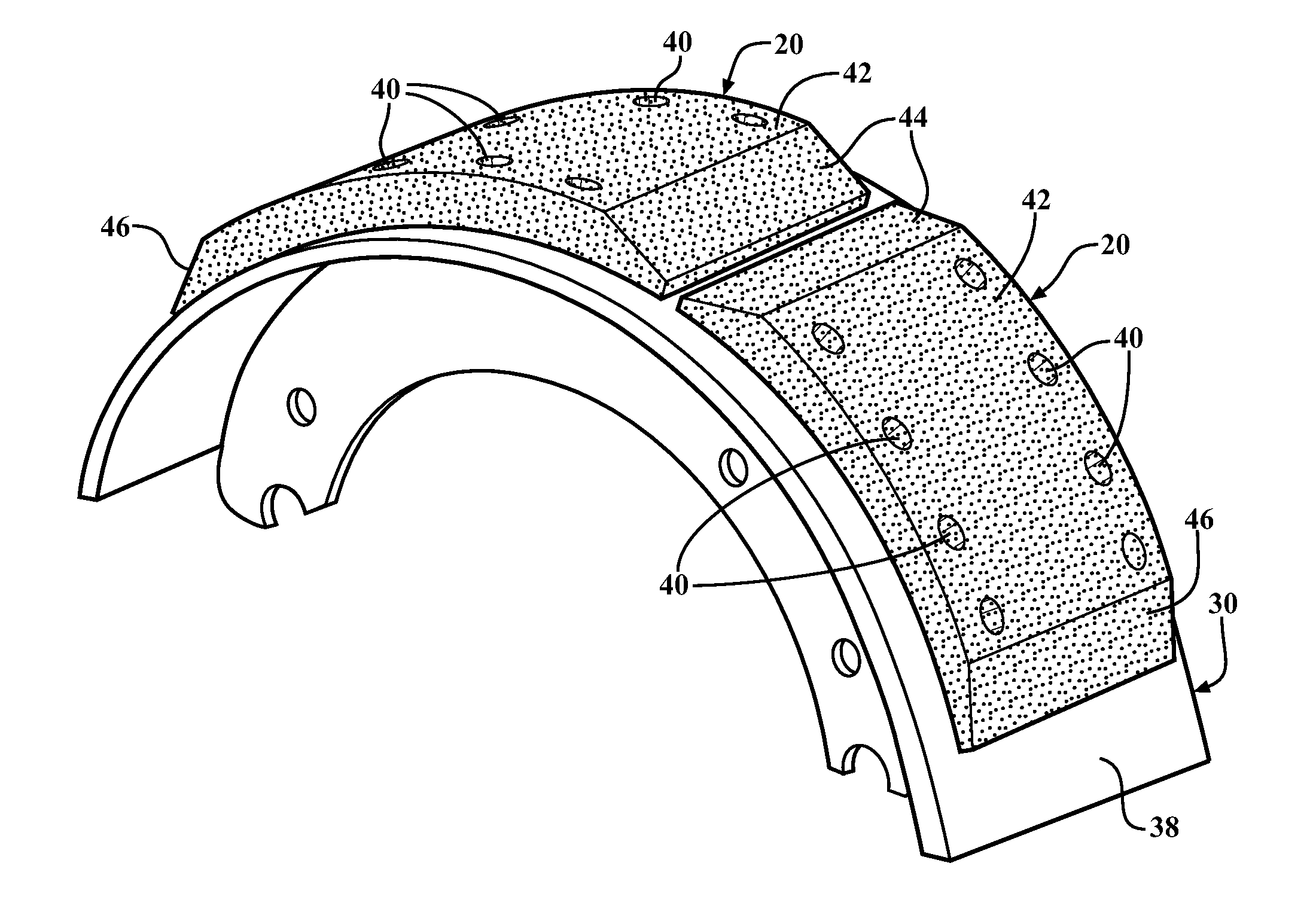 Brake lining for a drum brake assembly