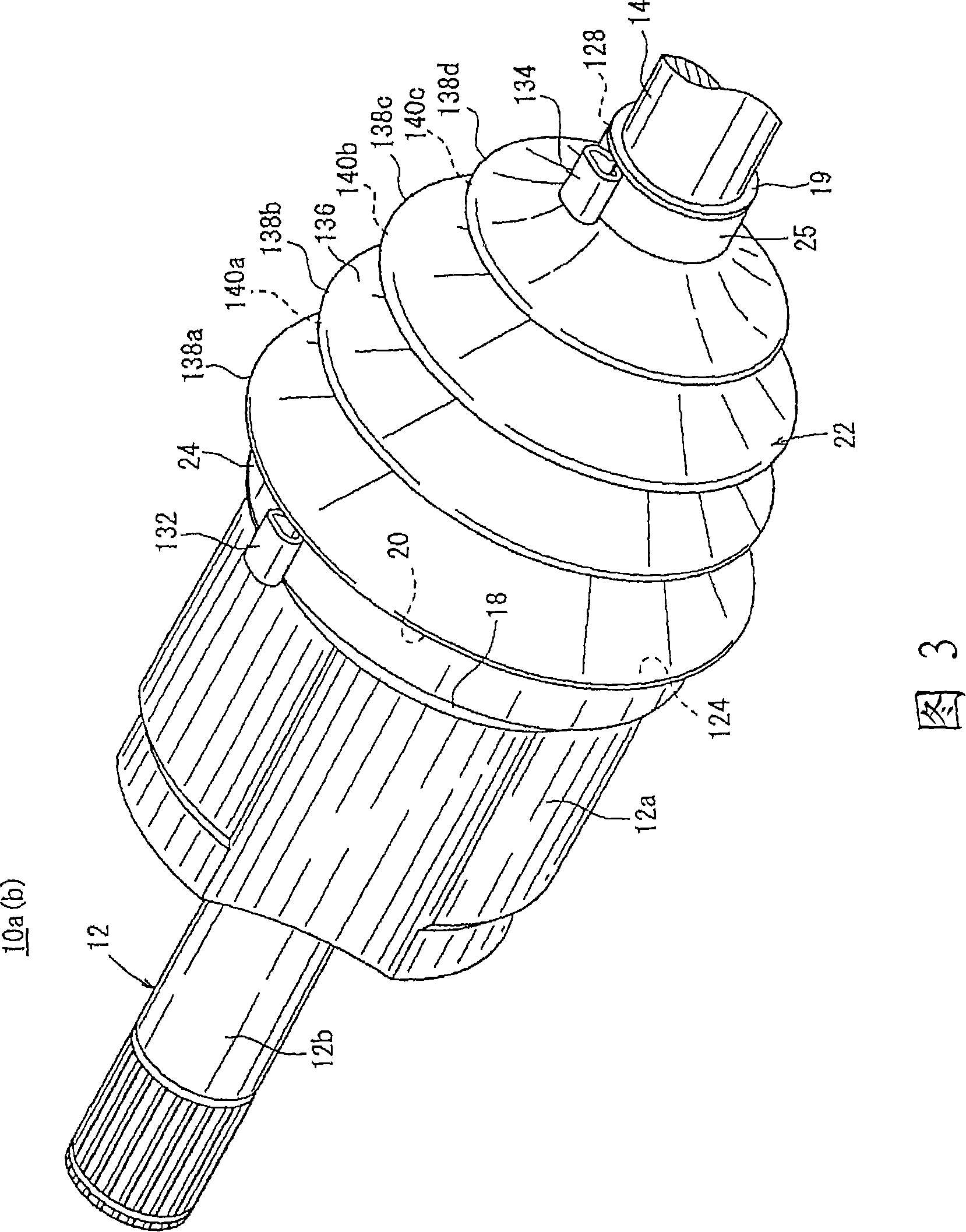 Rotation drive force transmission mechanism, constant velocity universal joint and resin joint boot constructing the mechanism, and method of tightening clamp band for constant velocity universal join