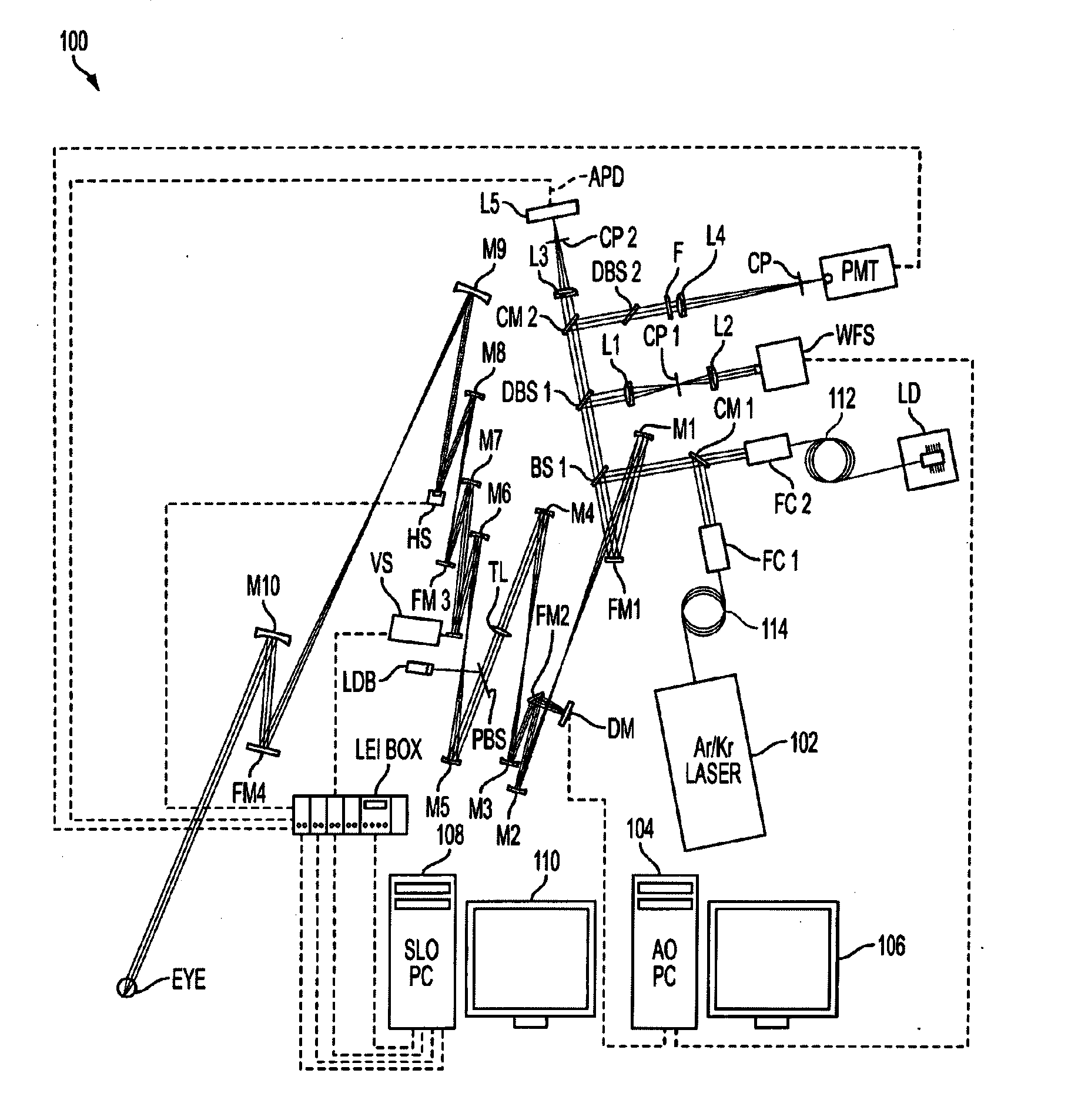 Method and apparatus for imaging in an eye