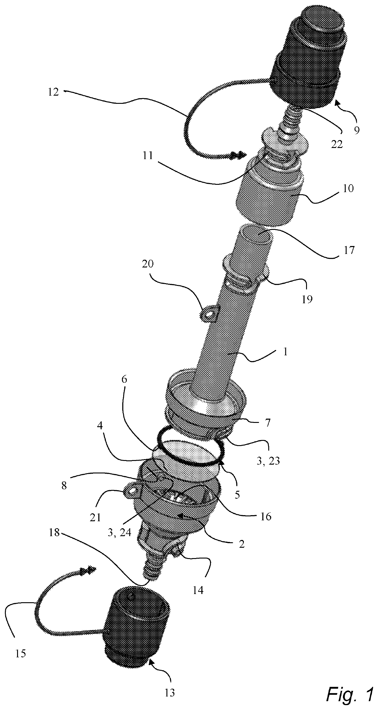 Fluid-tightly sealable sampling device