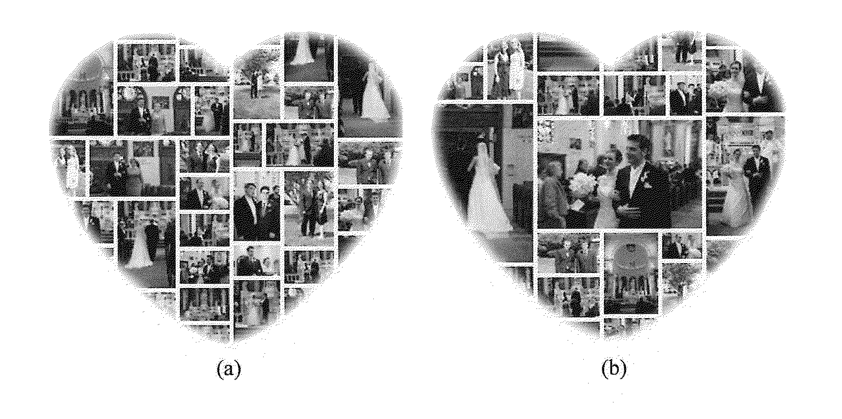 Method, system and computer program product for creating shape collages