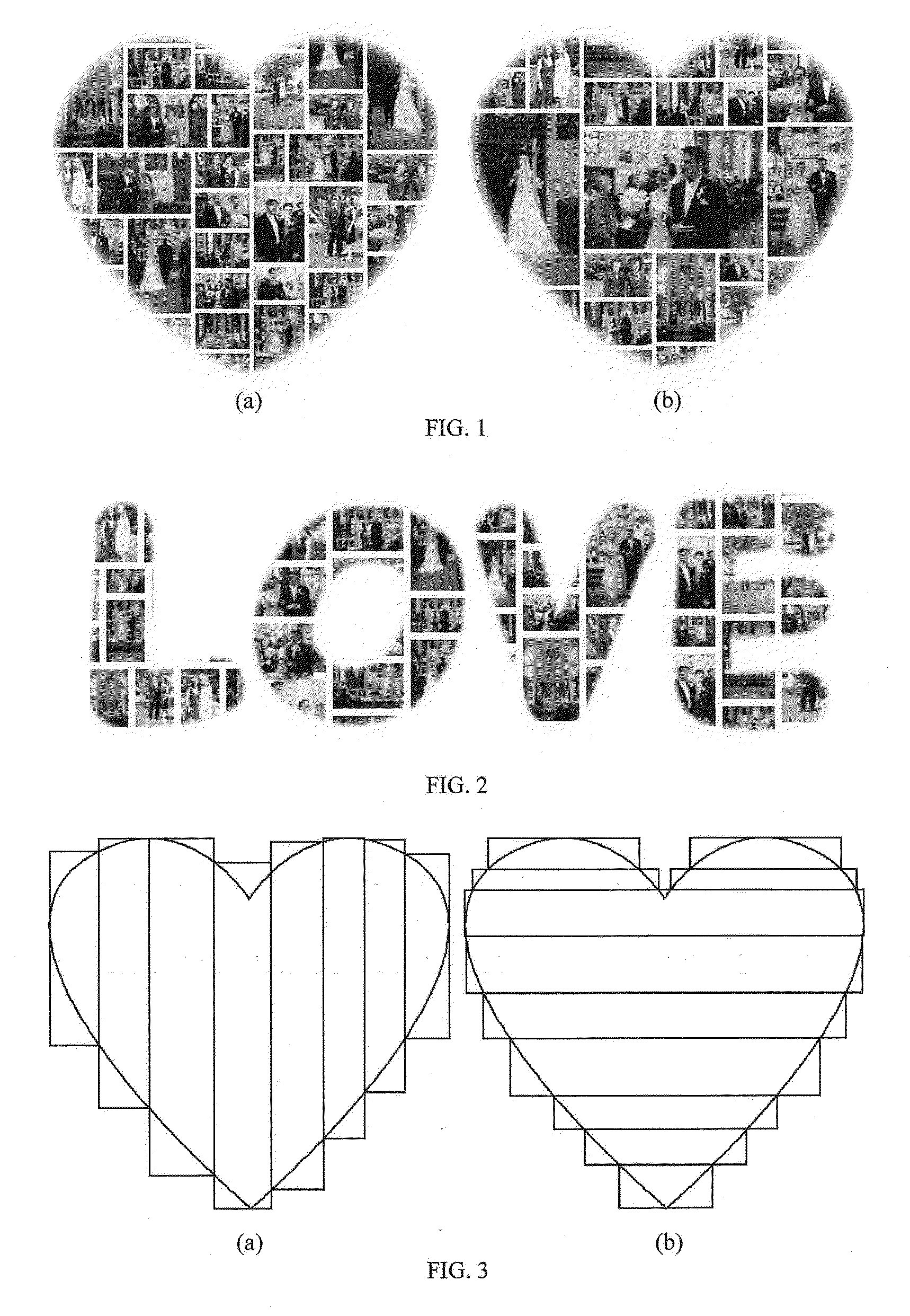 Method, system and computer program product for creating shape collages