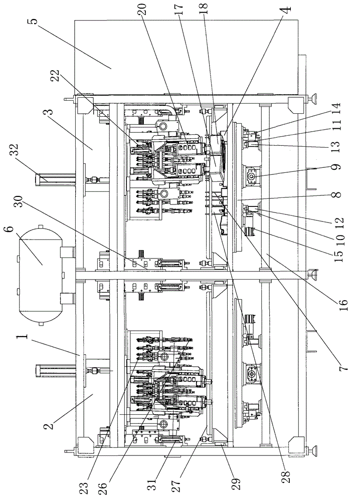 A car triangular window ultrasonic heat riveting all-in-one machine