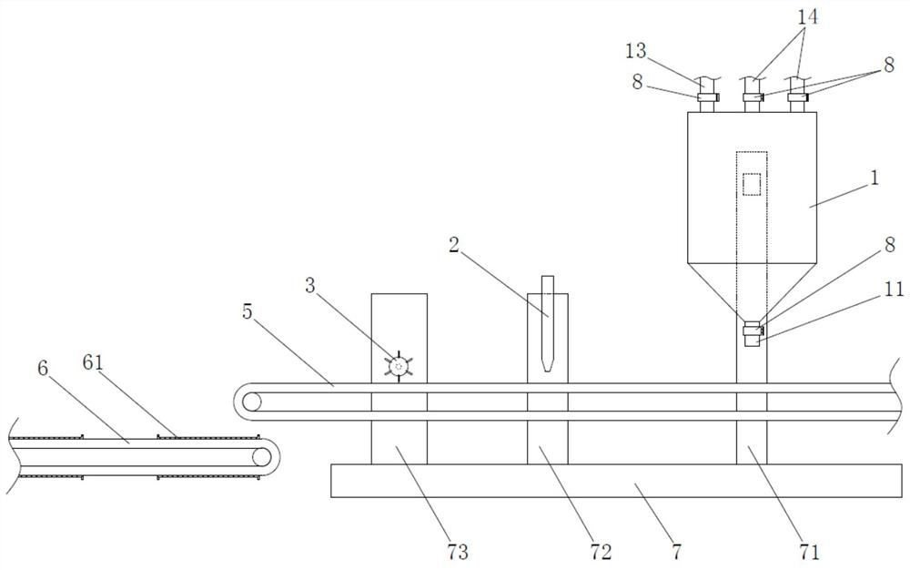 Material spreading device for artificial stone manufacturing