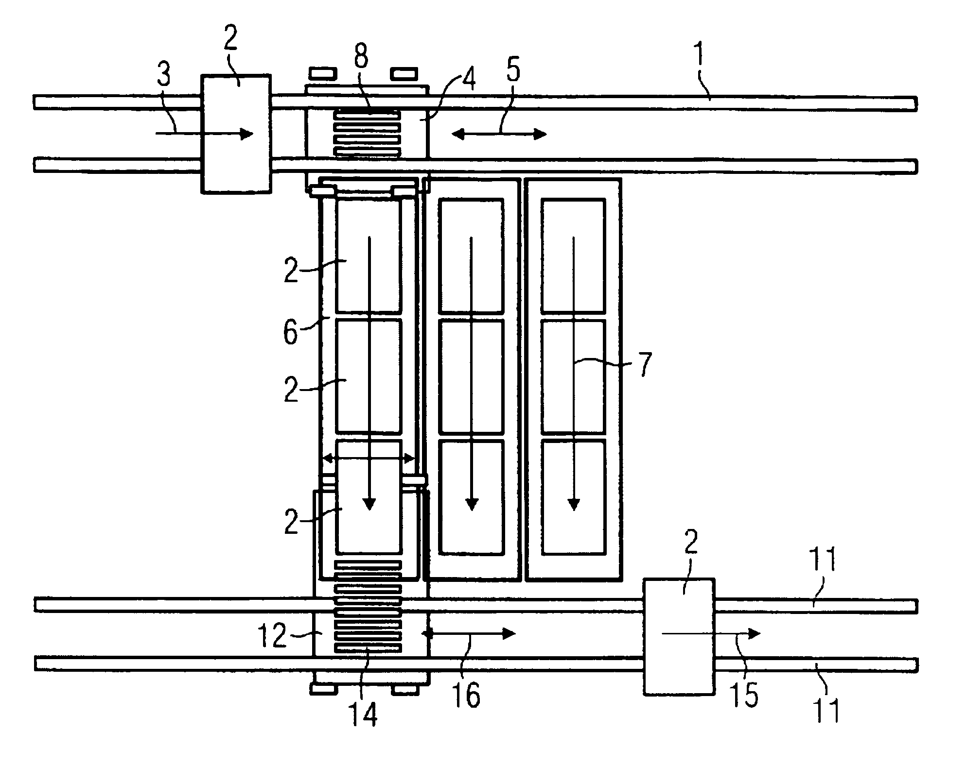 Apparatus for charging and removing load carriers or piece goods