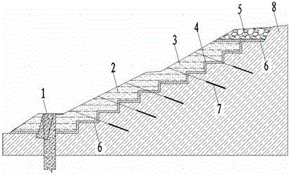 Expansive soil road cutting side slope reinforced soil back-pressure seepage-preventive supporting structure and construction method thereof