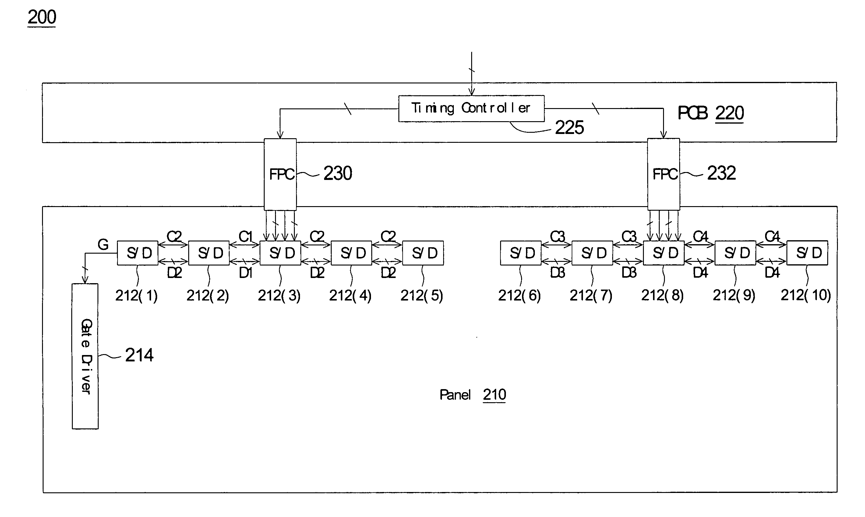 Method for transmitting control signal of chip-on-glass liquid crystal display