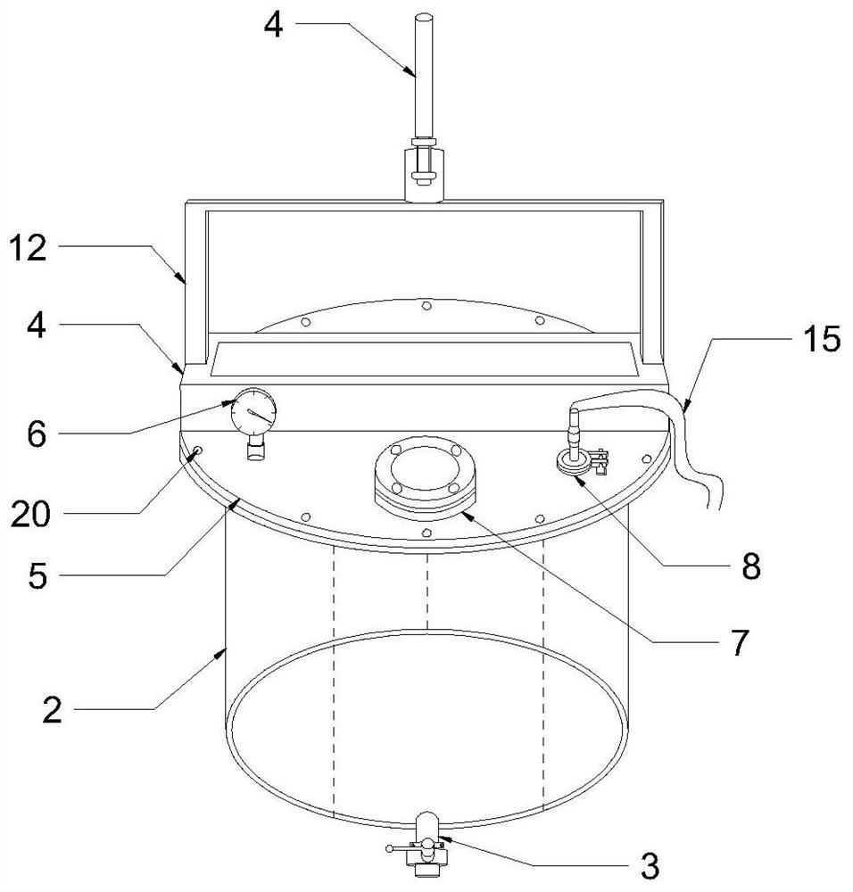 Vacuum stirring barrel for soil tests