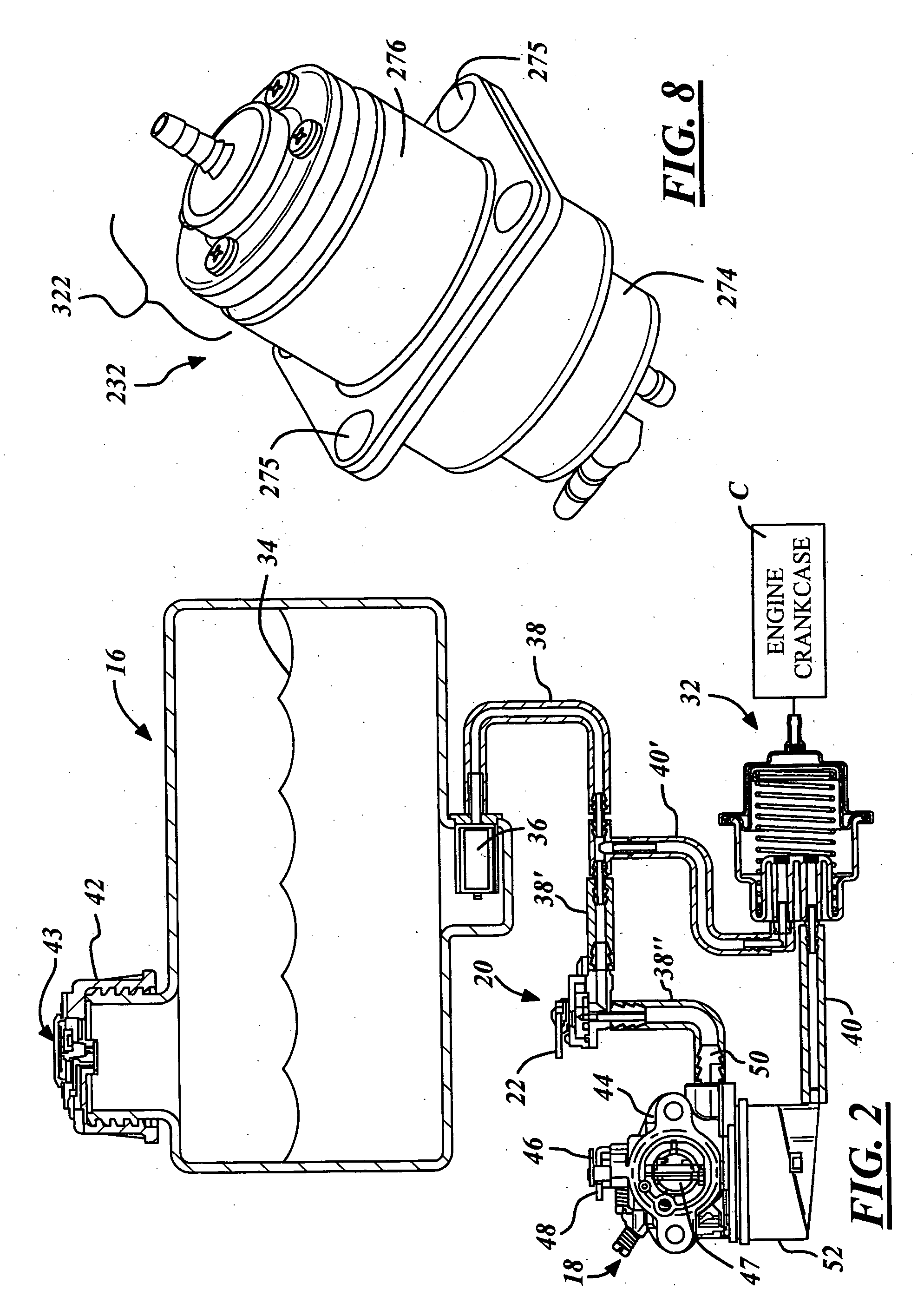 Controlling evaporative emissions in a fuel system