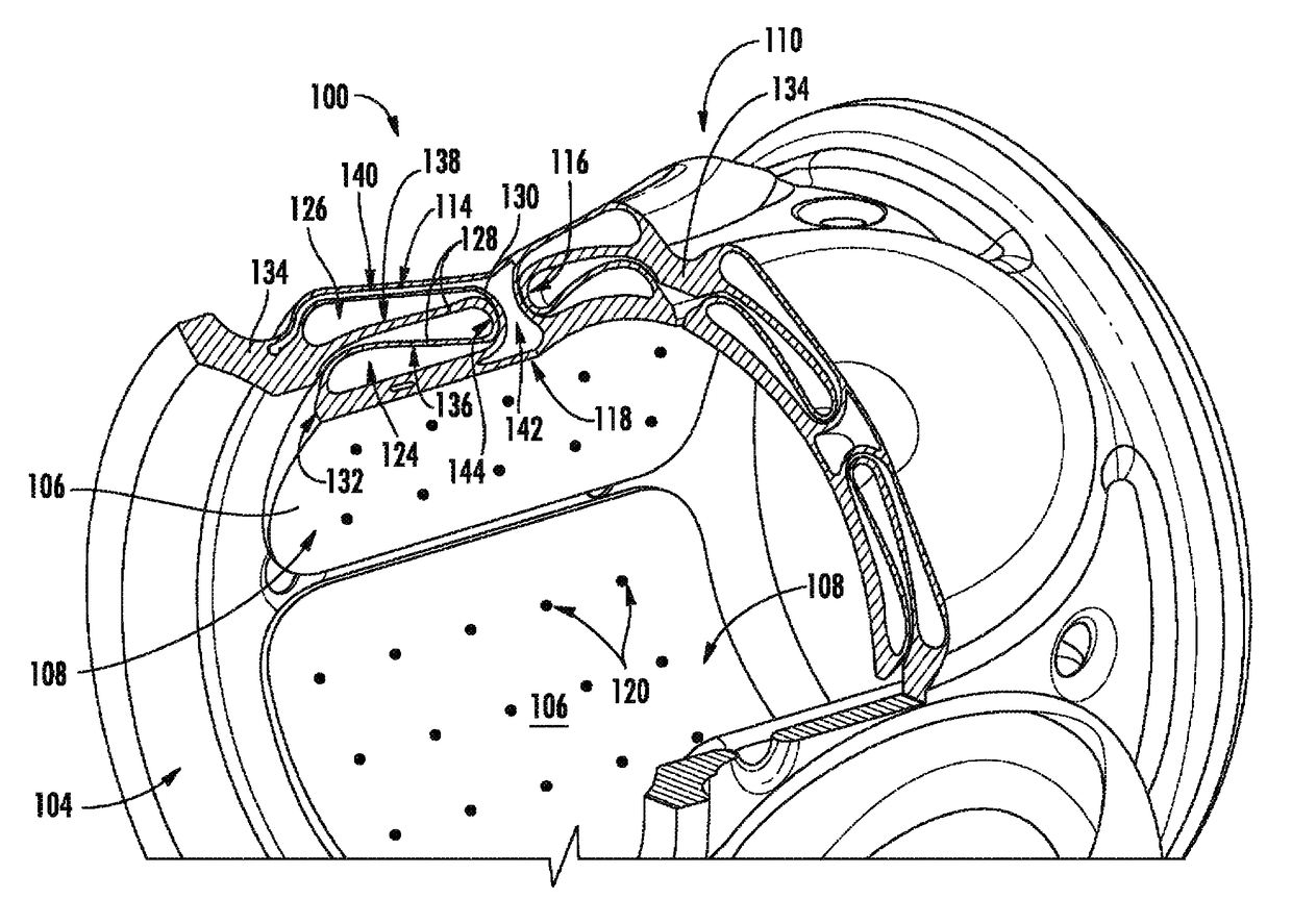 Gas distribution labyrinth for bearing pad