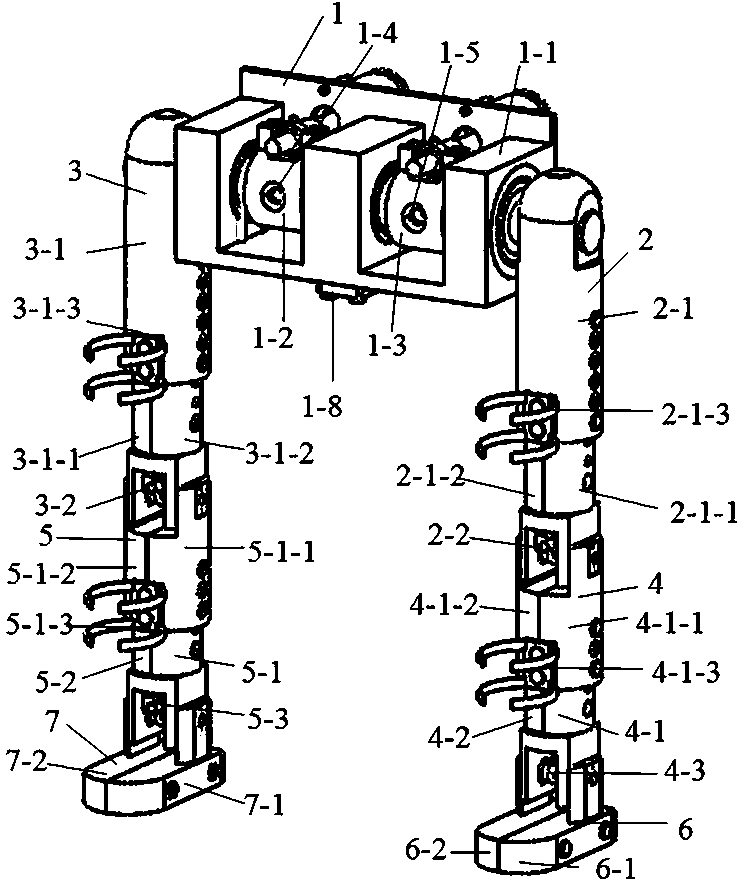 Permanent magnet synchronous motor-built-in lead screw driven double-feet walking device