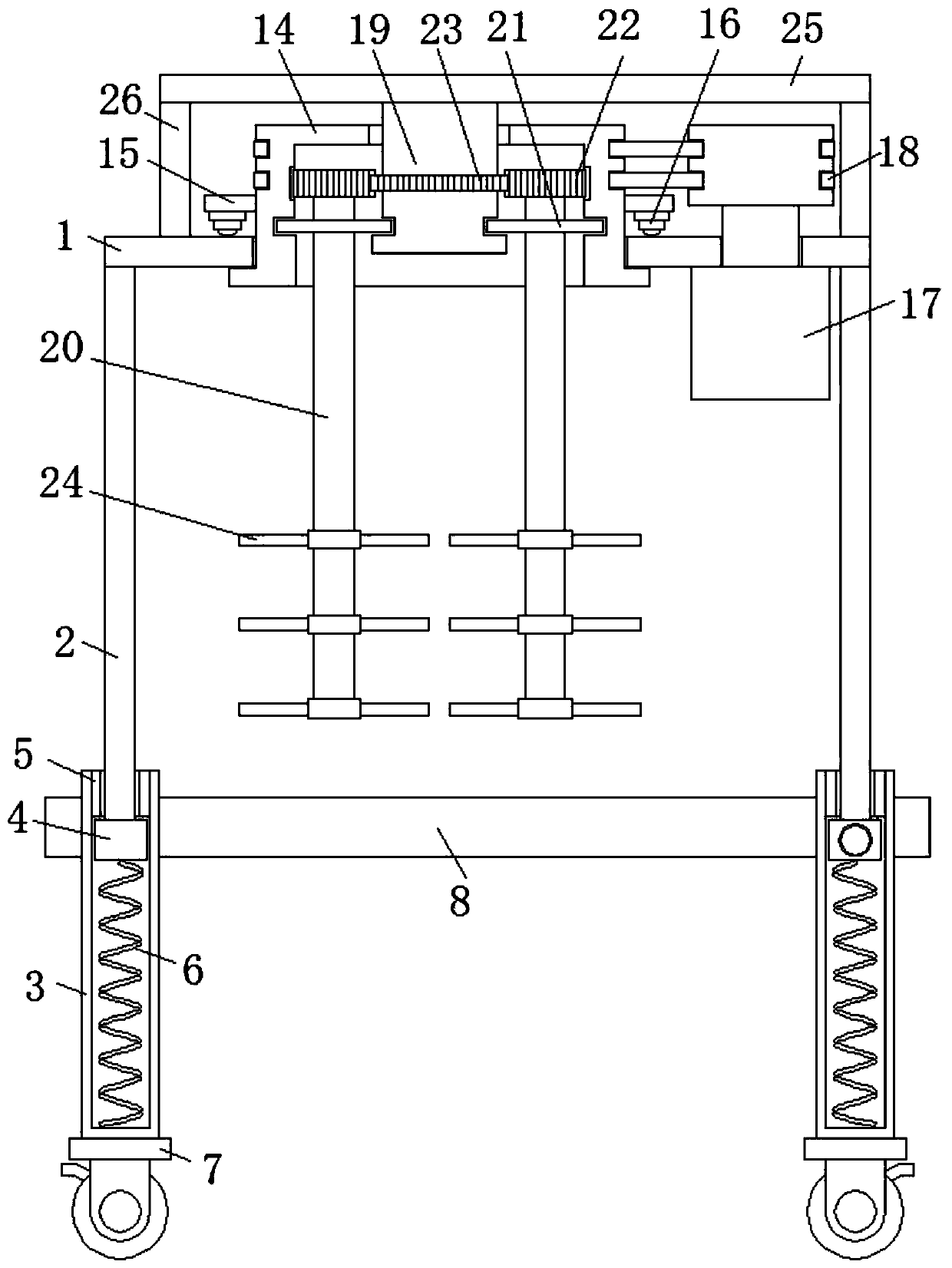 Stirring device for ferrite soft magnetic core production