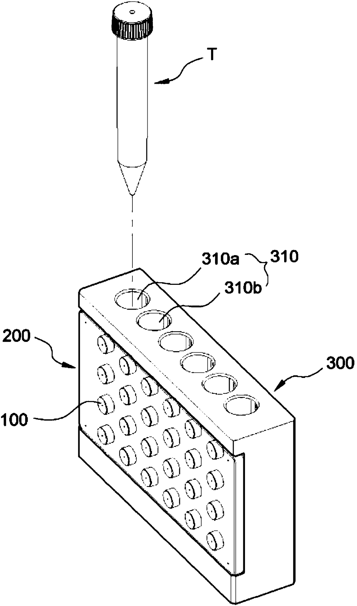 Magnetic particle separation device and nucleic acid or protein separation and purification method using the device