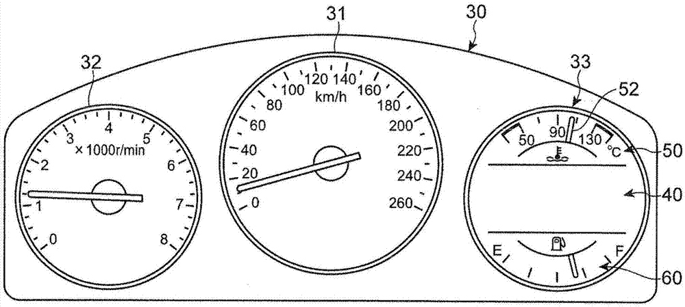 Temperature display device of vehicle