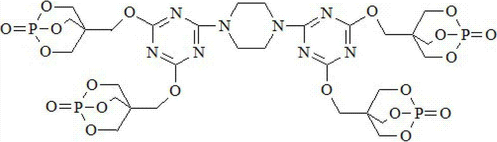 Triazine ring structure containing caged organic phosphate and preparation method thereof