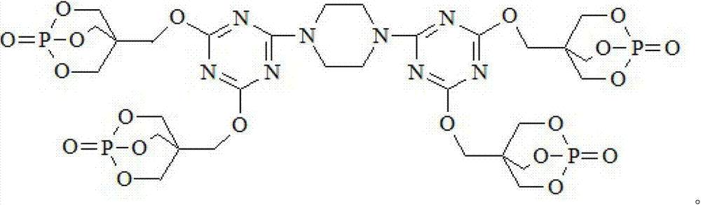 Triazine ring structure containing caged organic phosphate and preparation method thereof