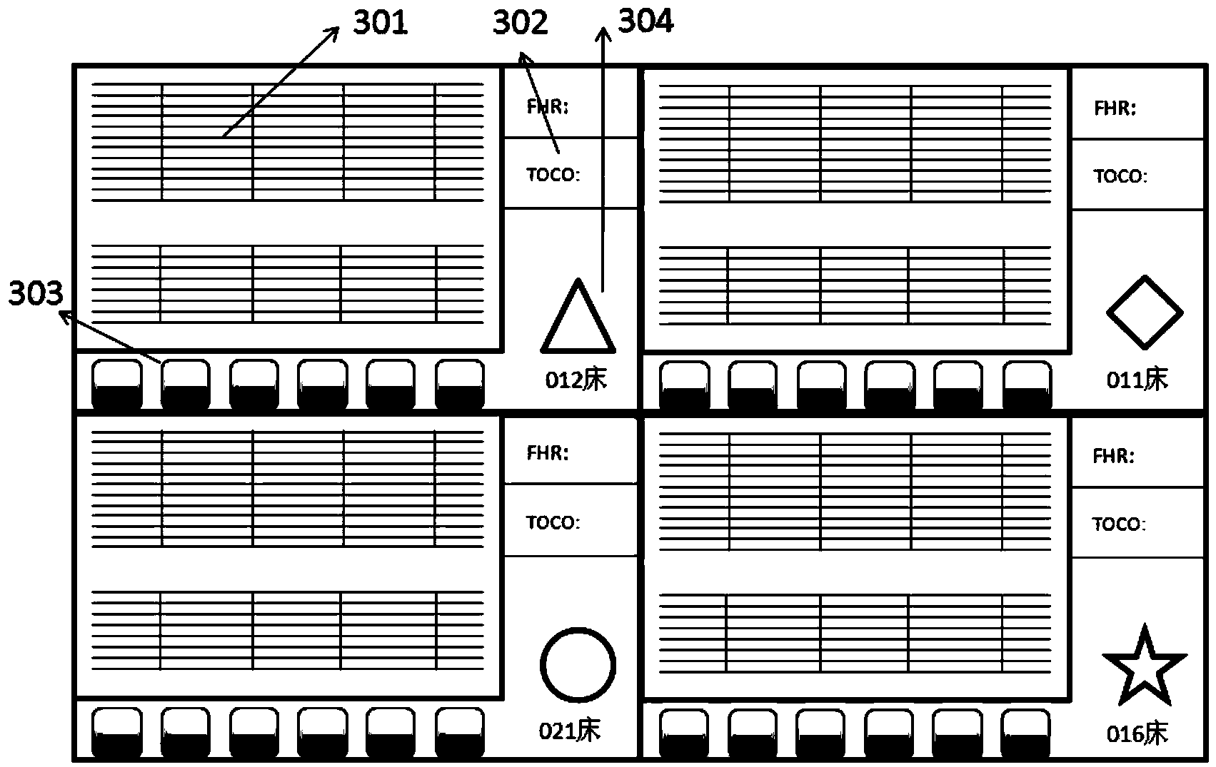 Wireless fetal monitoring probe management device and method