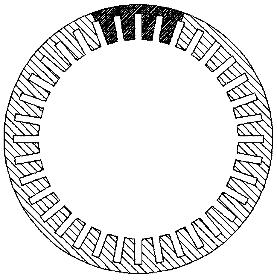 Lamination of permanent magnet motor stator core