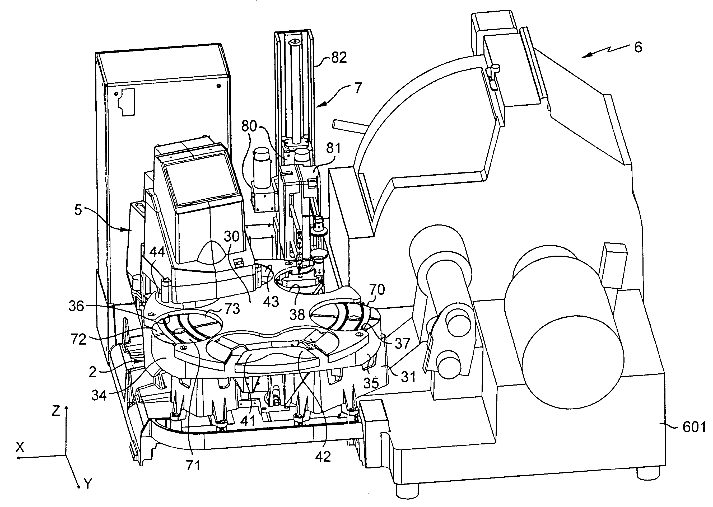 Device For Automatically Measuring Characteristics Of An Ophthalmic Lens