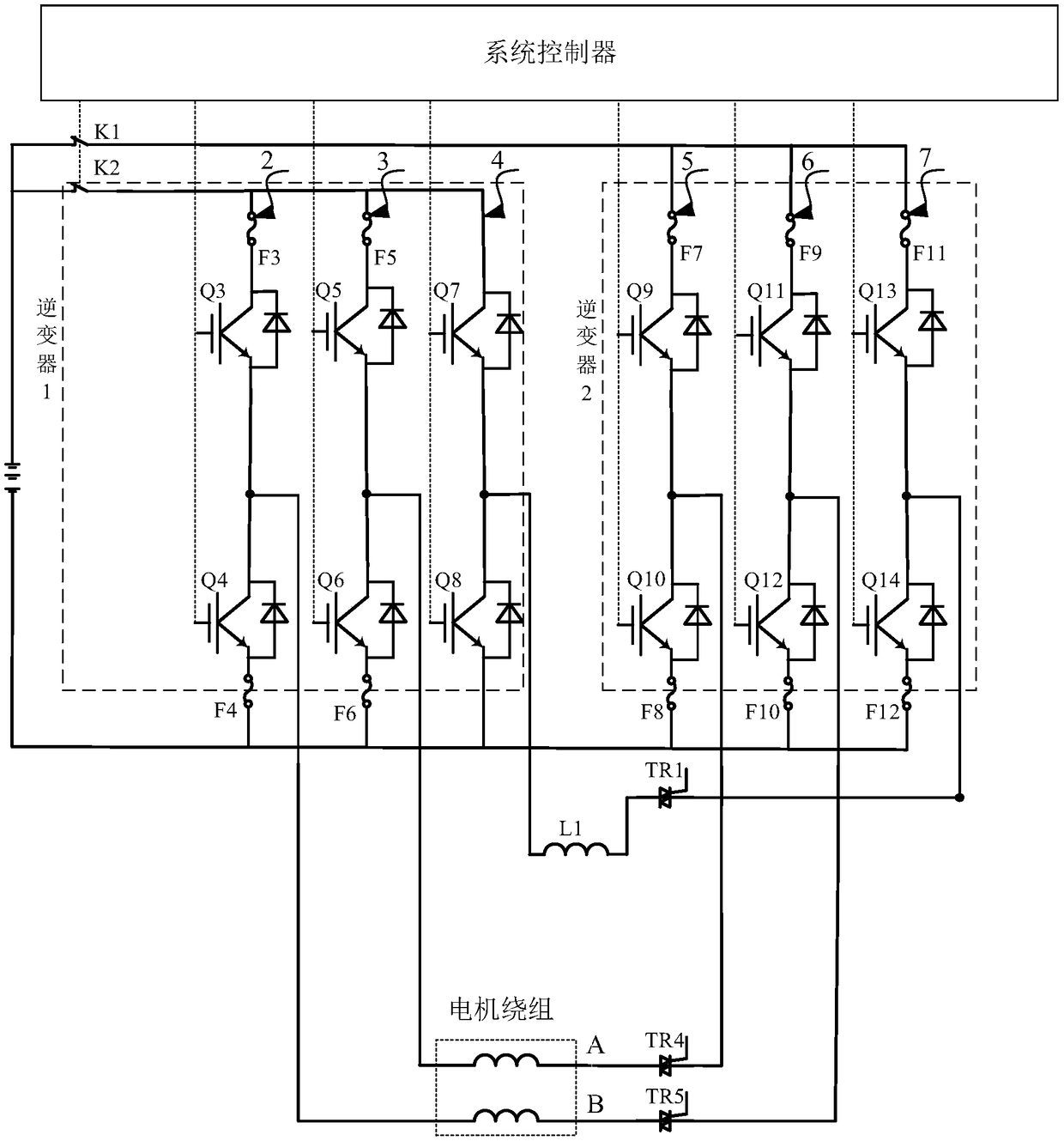 Open winding motor system and drive circuit