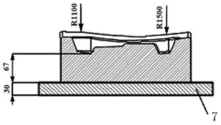 Hardened steel test piece, process testing method, design method, door milling method