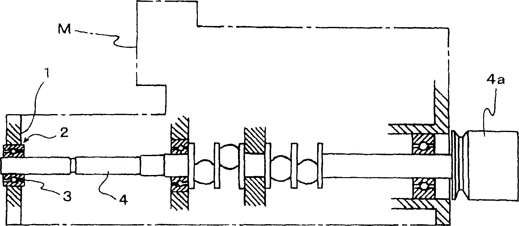 Sewing machine rotary shaft supporting device