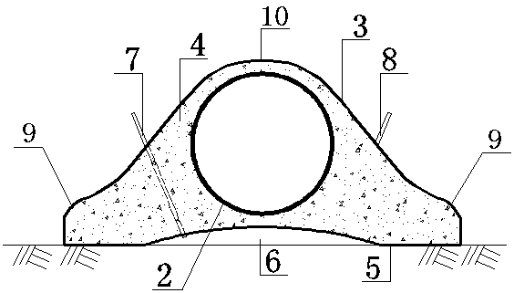 Water bottom adhesion type self-stabilization oil and gas transport pipe