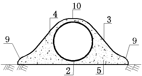 Water bottom adhesion type self-stabilization oil and gas transport pipe