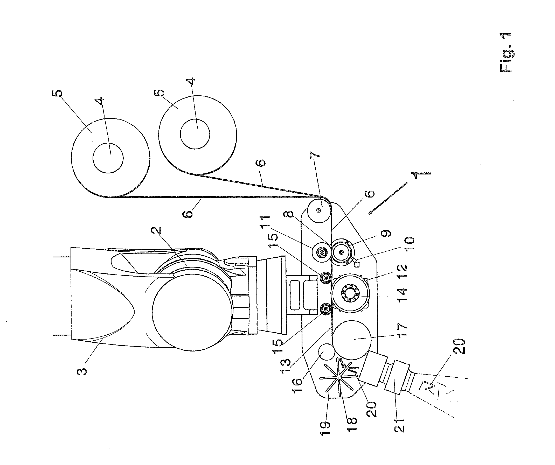 Deposition device for controlled deposition of reinforcing fiber bundles