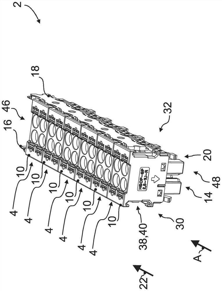 Modular terminal block with several terminal blocks for electronics