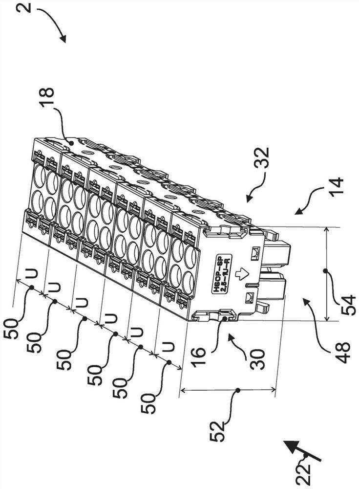 Modular terminal block with several terminal blocks for electronics