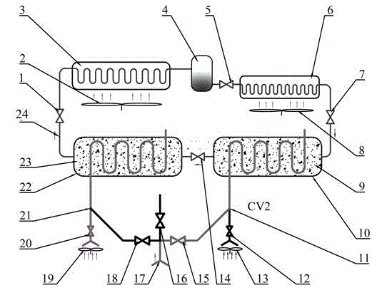 An adsorption refrigeration device driven by engine exhaust gas