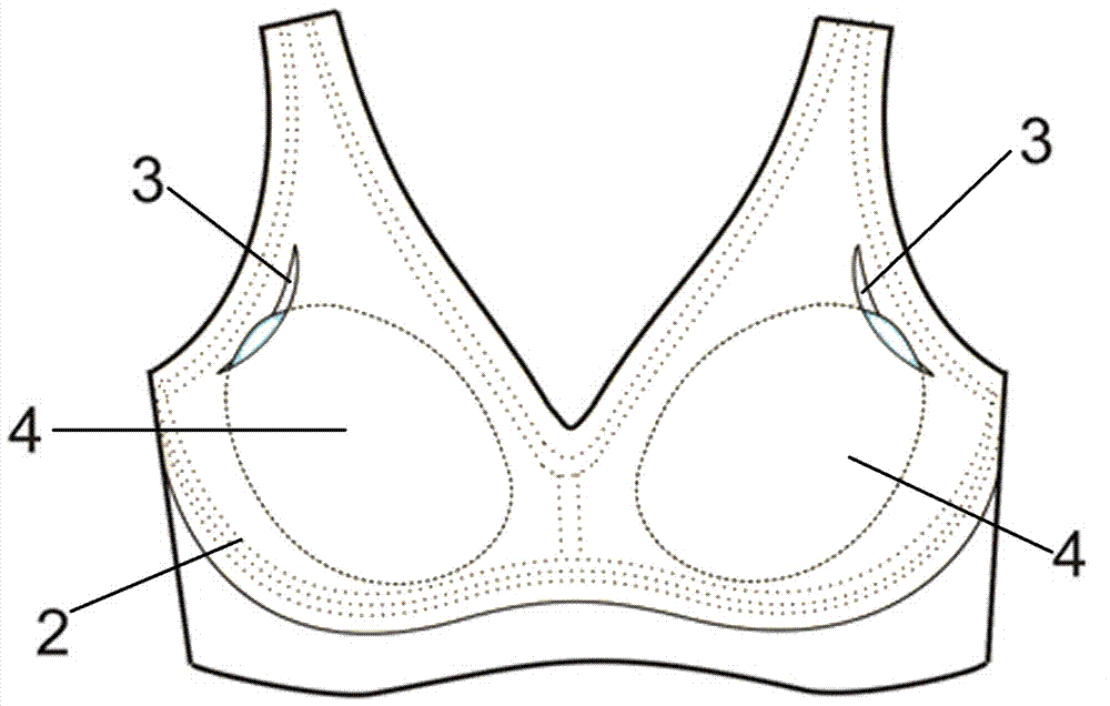 Improved structure of zero-constraint vest-like bra with insert