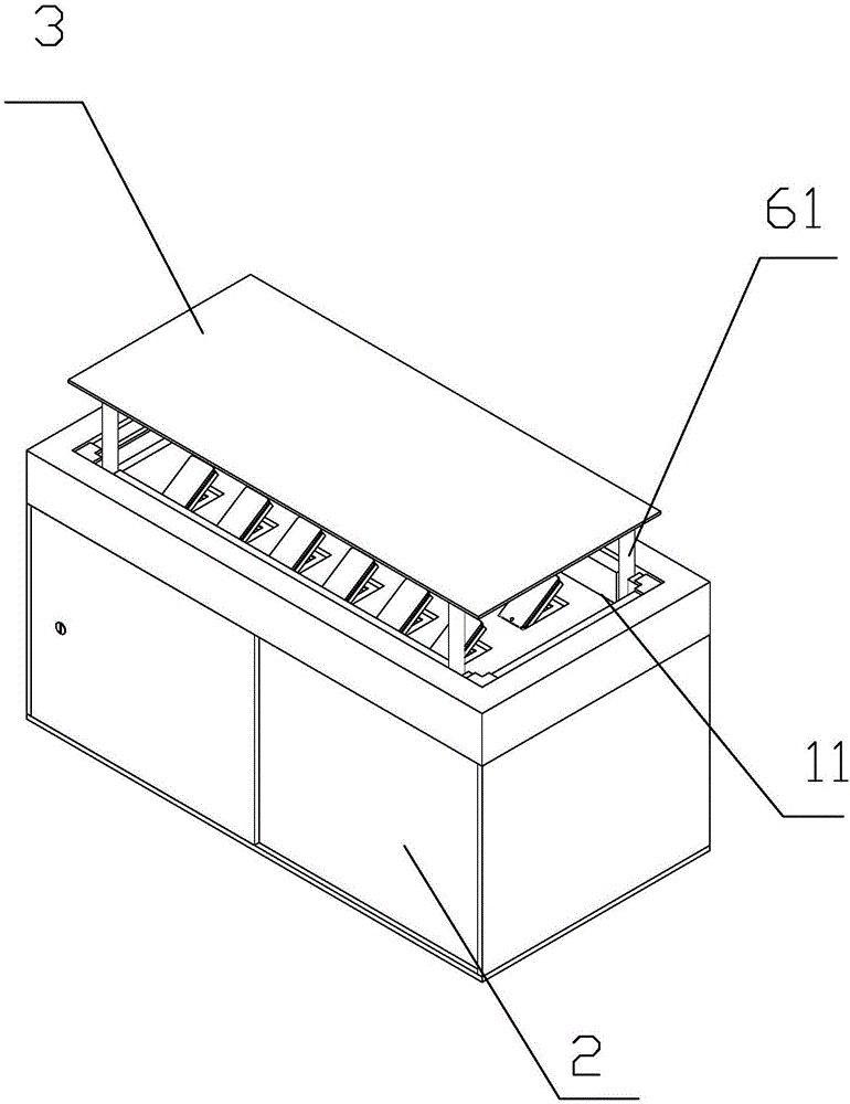 Display cabinet with adjusting devices