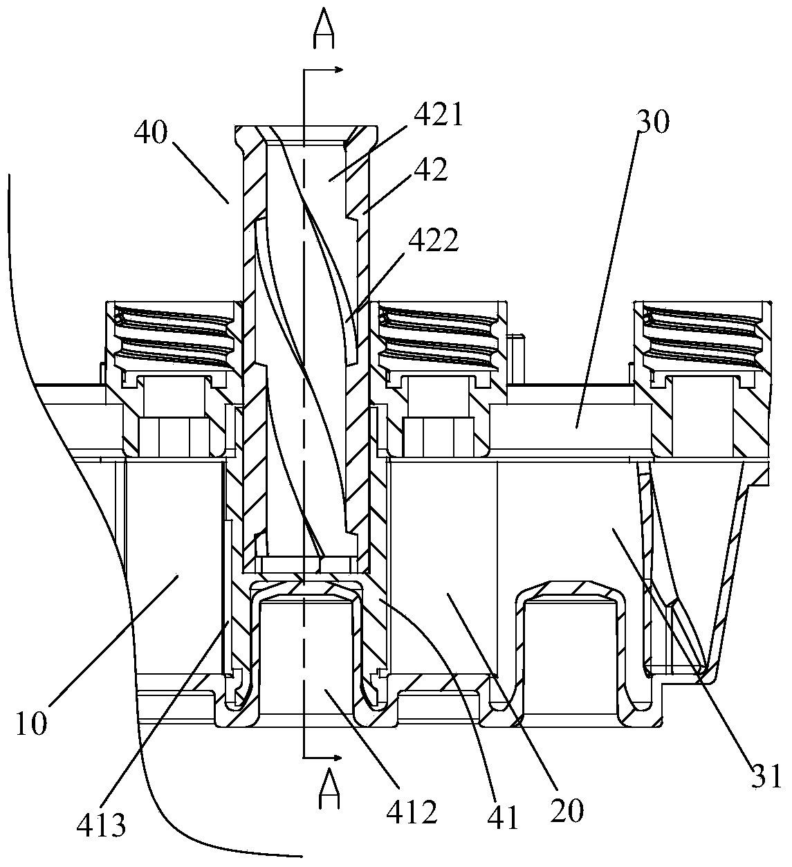 A reagent cartridge provided with a push-type magnetic bead transfer mechanism