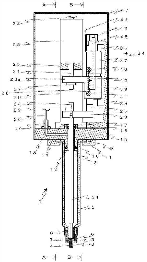 Liquid material discharge device, coating device and coating method thereof