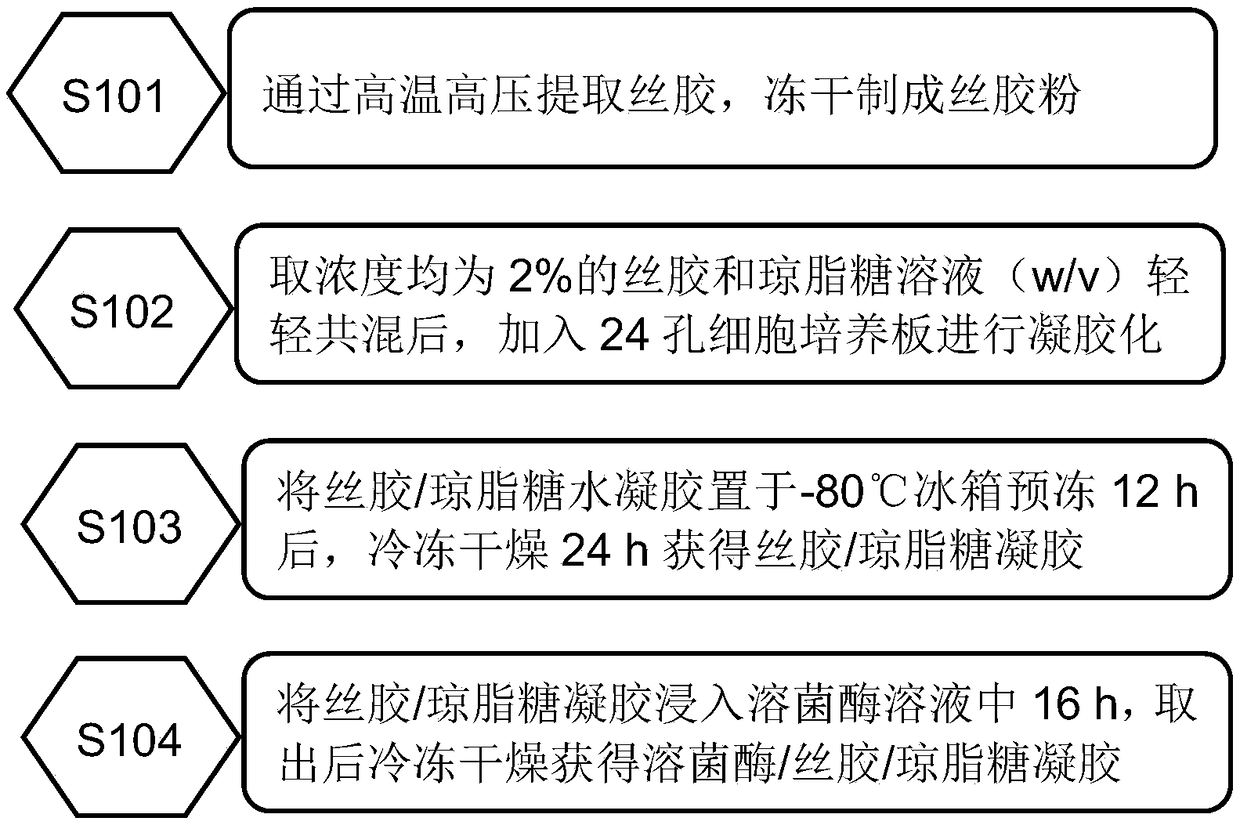 Preparation method of sericin/agarose gel loaded with lysozyme and application thereof