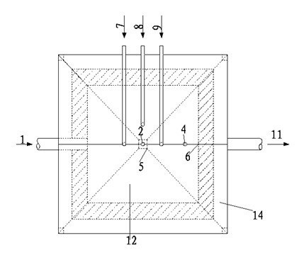 Small-sized device for treating chromate waste water by virtue of automatic pH regulation, oxidoreduction and activated carbon and application thereof