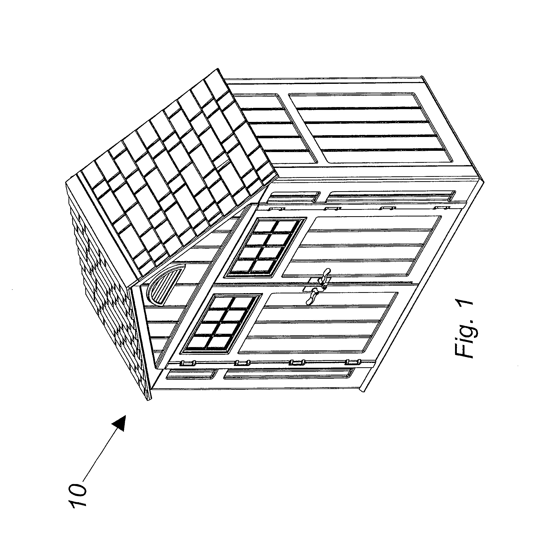 Modular blow molded shed with connectors