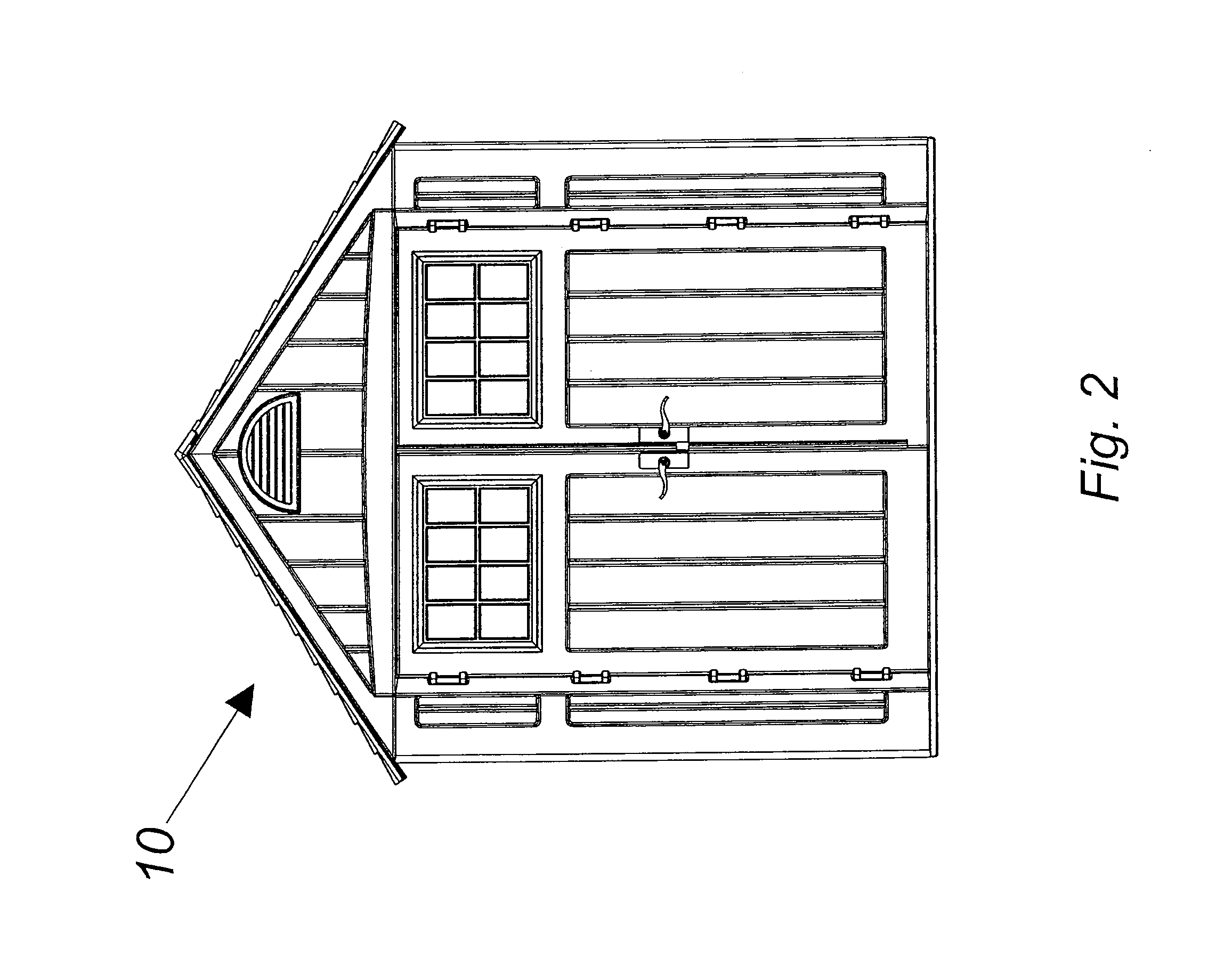 Modular blow molded shed with connectors