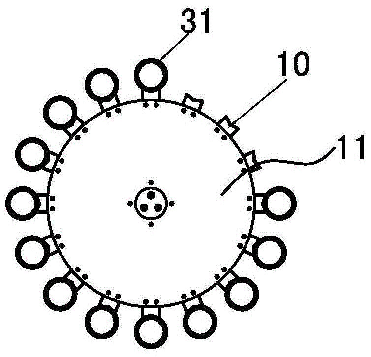 Spring steel wire heating winding and cooling transfer device