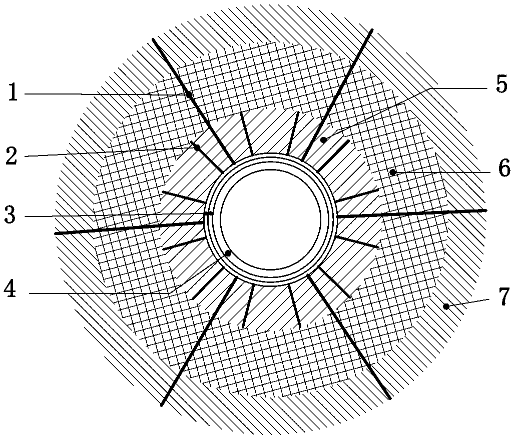 Extremely-high geostress soft rock large-deformation tunnel multistage pressure-yielding and pressure-resisting support structure and construction method thereof