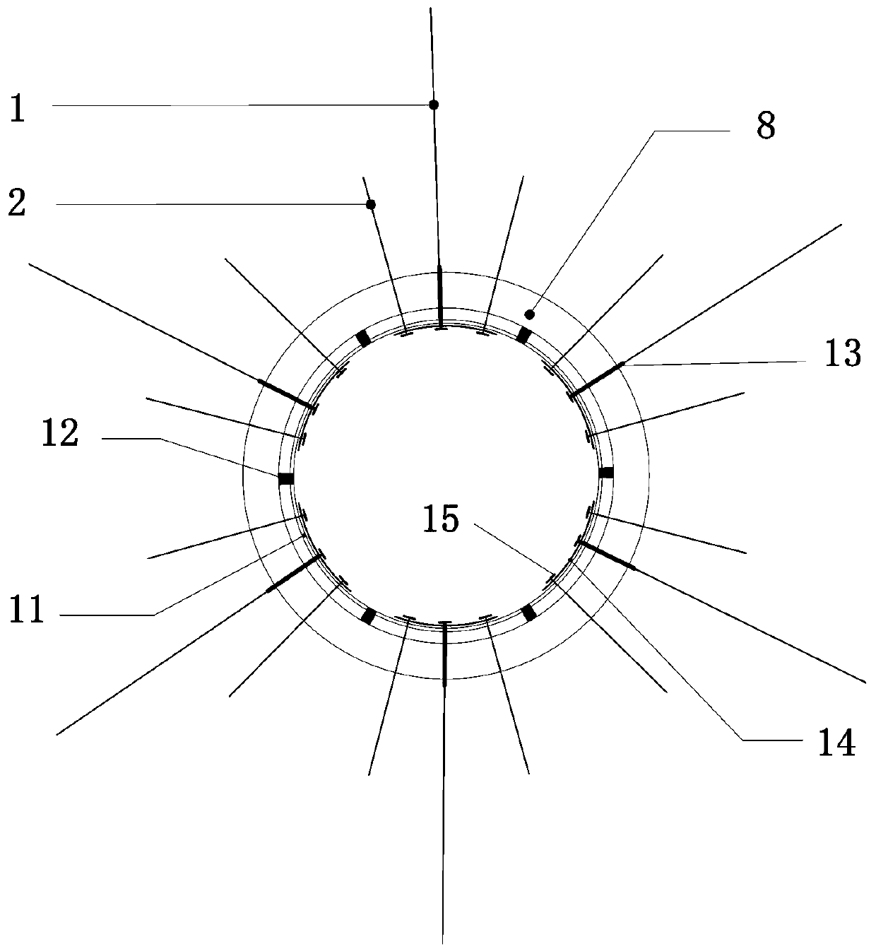 Extremely-high geostress soft rock large-deformation tunnel multistage pressure-yielding and pressure-resisting support structure and construction method thereof