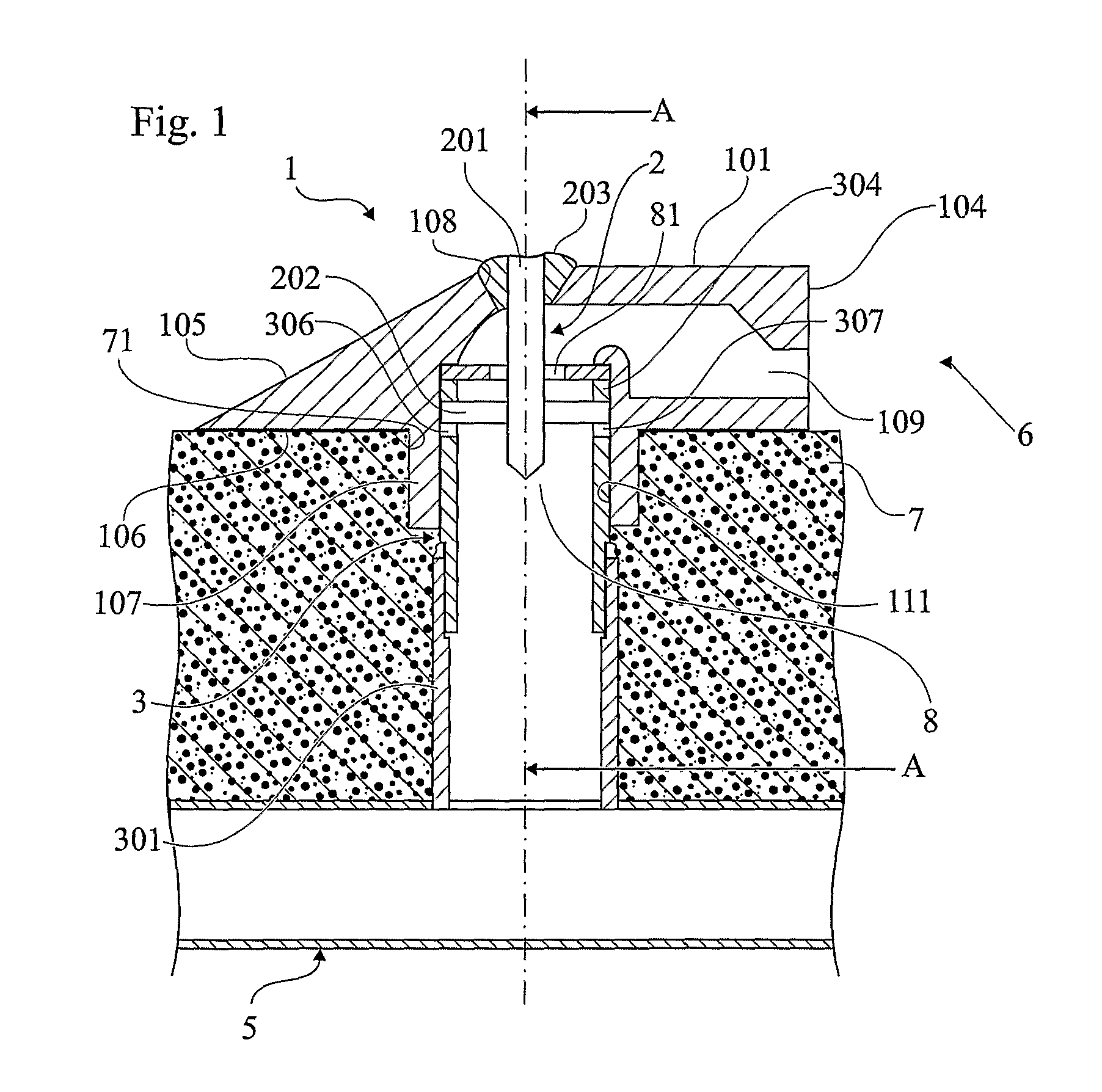 Air nozzle with fastening means and method for fastening of said nozzle