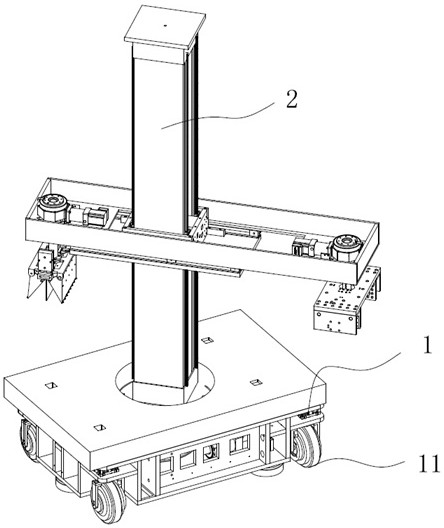 Wall building robot with telescopic arm and wall building method thereof