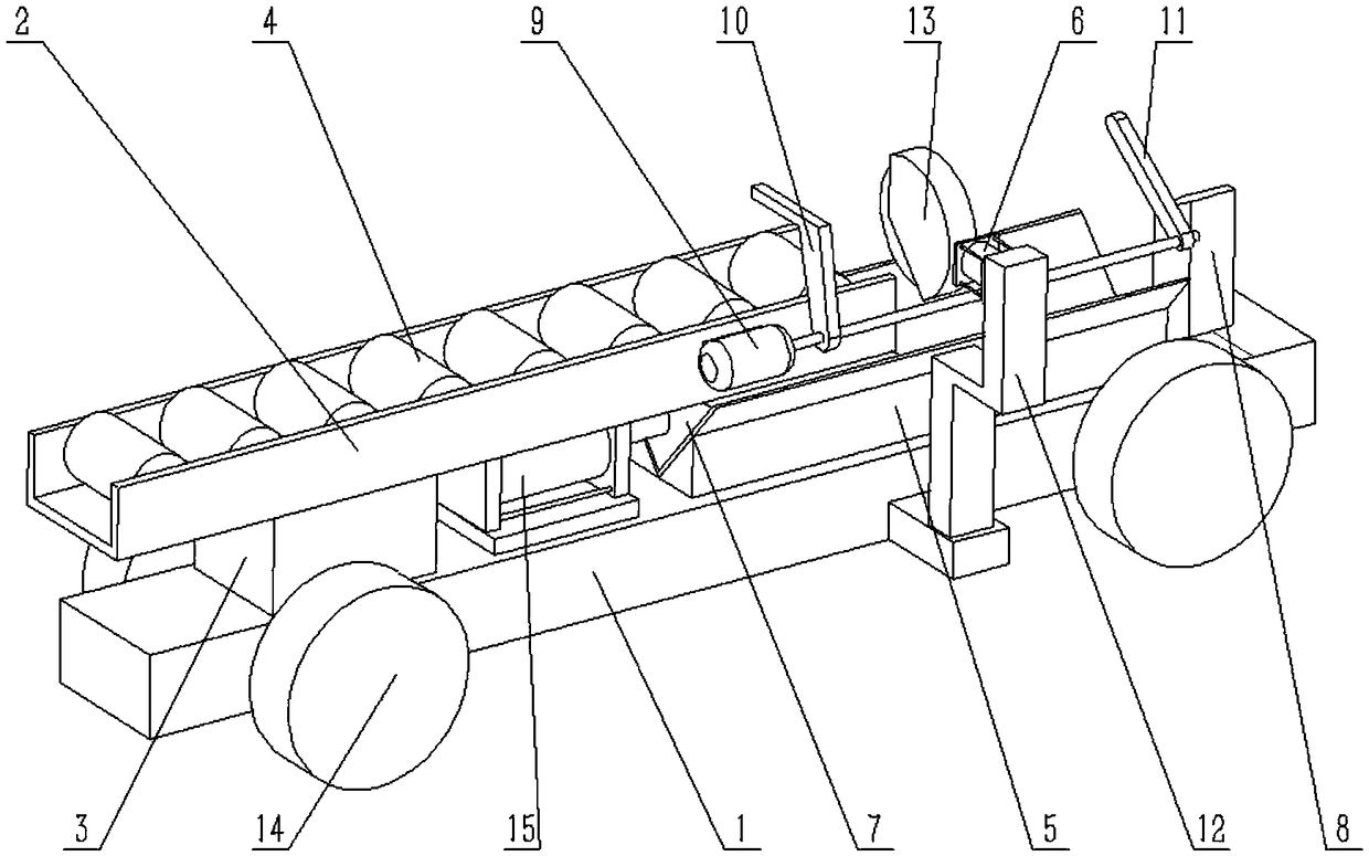 Wood sawing and splitting trolley