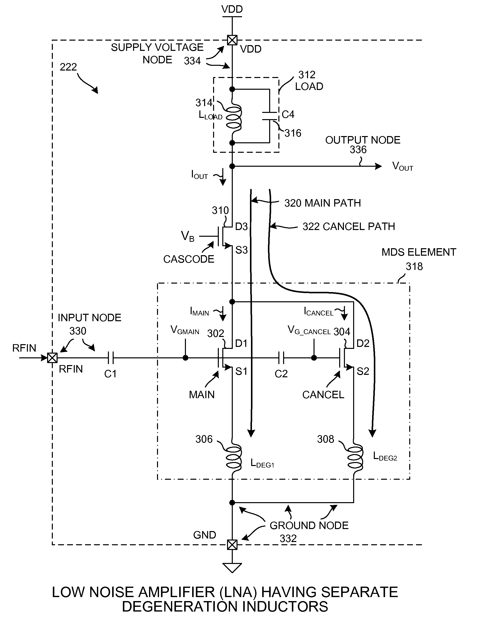 Multi-linearity mode lna having a deboost current path