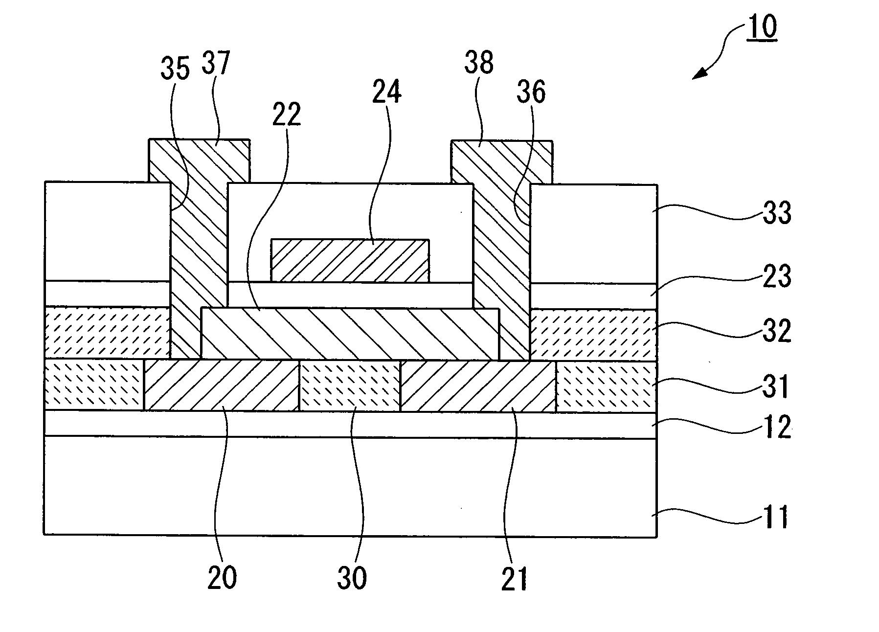 Transistor, integrated circuit, electro-optic device, electronic instrument and method of manufacturing a transistor