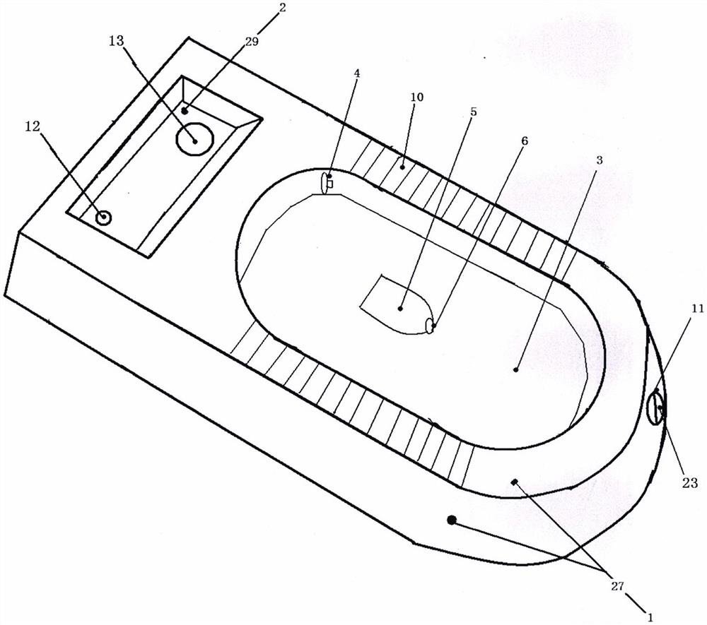 Anti-blocking induction table type squatting pan